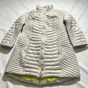 Womens Eddie Bauer Silver Goose Down Coat EB700 Fill Power Long Puffer L